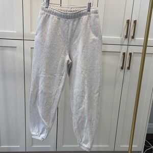TNA Cozy Fleece Sweatpants in Heather Cloud White